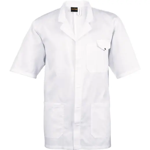 All-Purpose Short Sleeve Lab Coat White Front